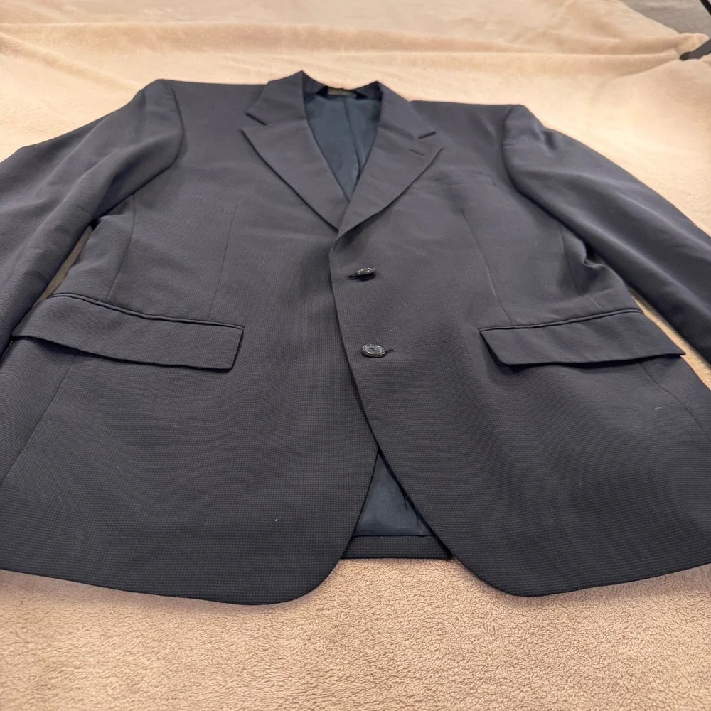 Jos A Bank Business Express Navy Blue 100% Wool 2-Buttn Blazer Sport Coat Sz 40S